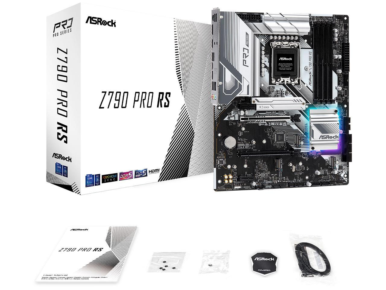 AsRock Z790 PRO RS LGA 1700 Intel Z790 SATA 6Gb/s DDR5 ATX Intel Motherboard - Z790-PRO-RS