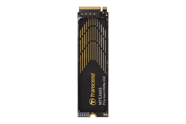 Transcend PCIe Gen5 SSD MTE260S Featuring The Latest PCI Express Gen5 X4 Interface, Advanced 3D NAND Flash, And DDR4 DRAM Cache