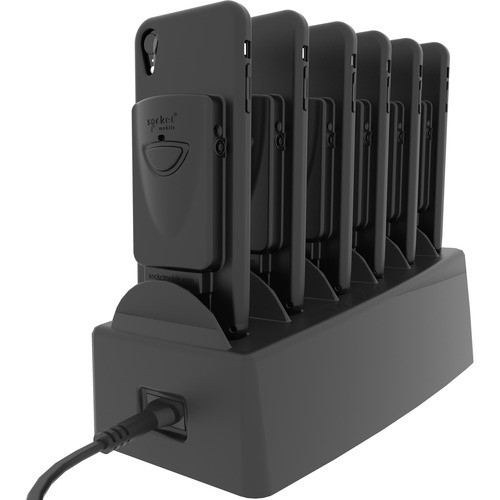 Socket Durasled Ds860, Universal Barcode Scanning Sled & Dot Code, Travel Id Reader For Iphone 11 (6 Units) & 6 Bay Charger Bundle - CX3647-2298