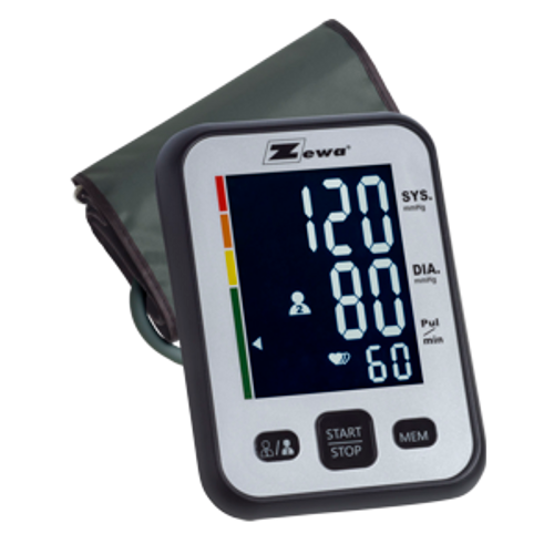 Zewa Upper Arm Blood Pressure Monitor Kit: 2X60 Reading Memory; Large Display With Background Light; Includes Bp Monitor, Medium/Large Cuff (9In - 14.6In), 4X Aa Batteries, Storage Bag, Instructions, & Lifetime Warranty Information - UAM-830