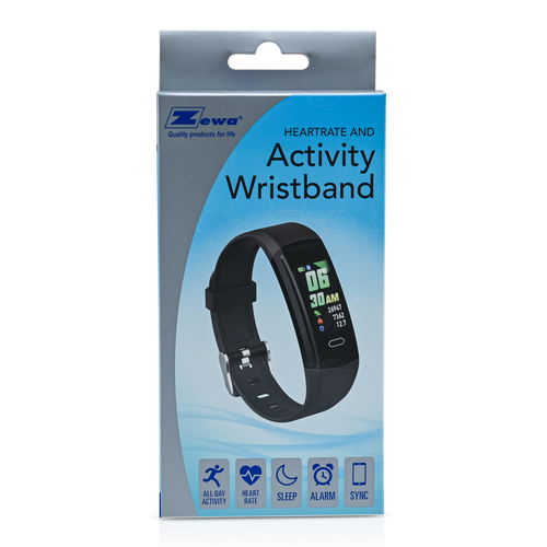 Zewa Activity Tracker: Bluetooth; Tracks Steps, Distance, Calories, & Heartrate; Includes Activity Tracker, Instructions, & 2-Year Warranty Information - 21200