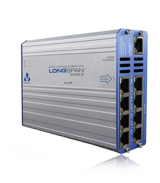 Veracity Longspan Base 8, 8 Channel, Long-Range Ethernet & Poe Extender - VLS-LS-B8