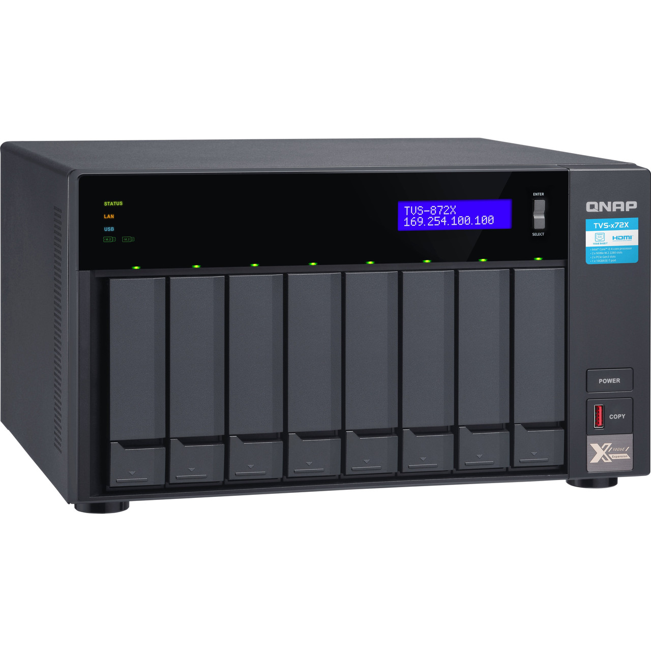 Qnap TVS-672X-I5-8G SAN/NAS Storage System - 1 x Intel Core i5 i5-8400T Hexa-core (6 Core) 1.70 GHz - 6 x HDD Supported - 0 x HDD Installed - 6 x SSD Supported - 0 x SSD Installed - 8 GB RAM DDR4 SDram - TVS-672X-I5-8G-US