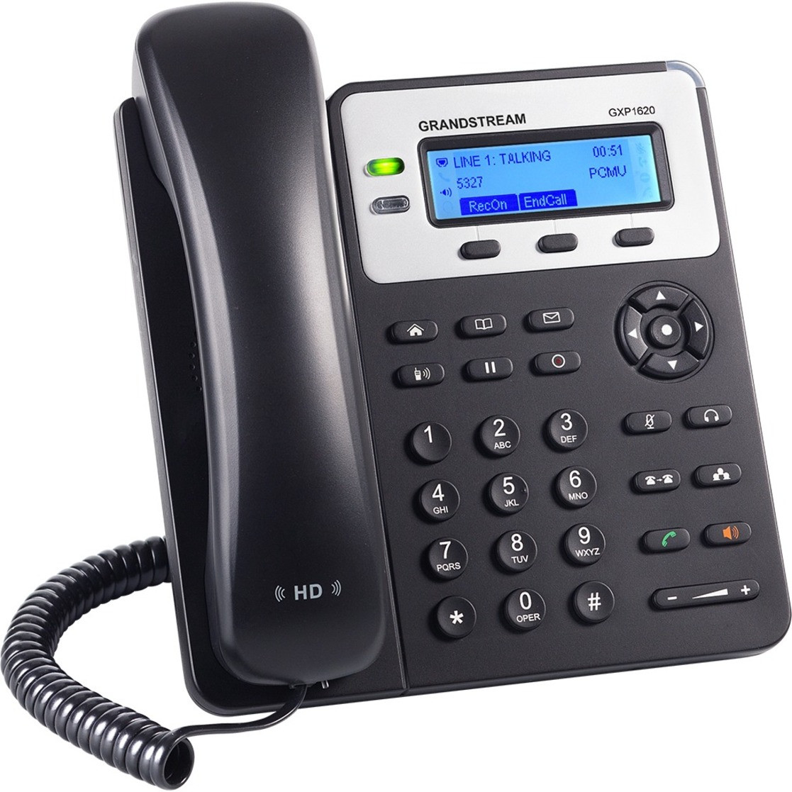 Grandstream GXP1620 IP Phone - Corded - Wall Mountable - Black - 2 x Total Line - VoIP - 2 x Network (RJ-45) - GXP1620