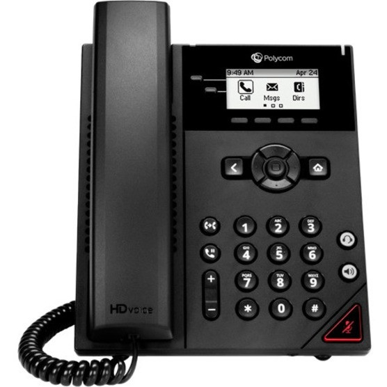 Poly 150 IP Phone - Corded - Corded - Desktop, Wall Mountable - Black - 2200-48810-025