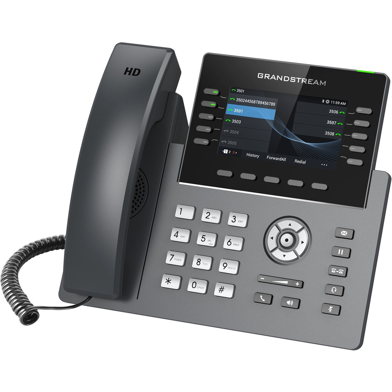 Grandstream GRP2615 IP Phone - Corded/Cordless - Wi-Fi, Bluetooth - Desktop, Wall Mountable - VoIP - IEEE 802.11a/b/g/n/ac - 2 x Network (RJ-45) - PoE Ports - GRP2615