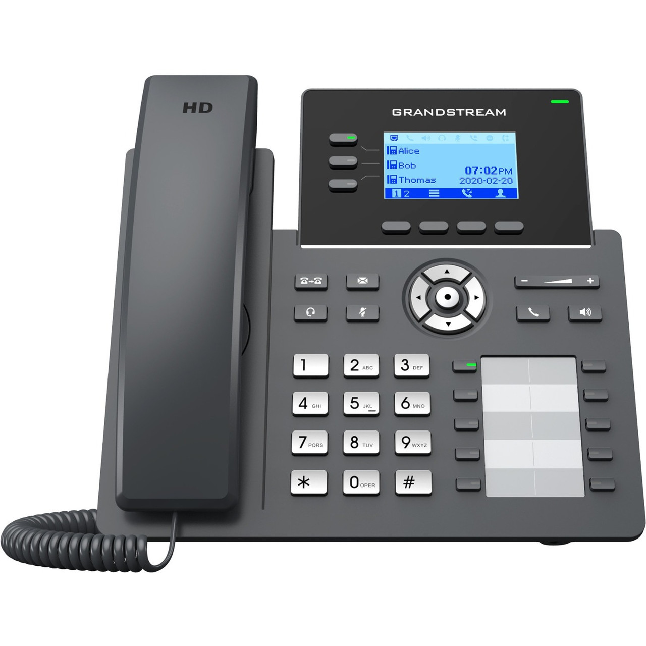 Grandstream GRP2604 IP Phone - Corded - Wall Mountable, Desktop - 3 x Total Line - VoIP - 2 x Network (RJ-45) 5WAY CONFER NOISE REDUCTION GIG ETH