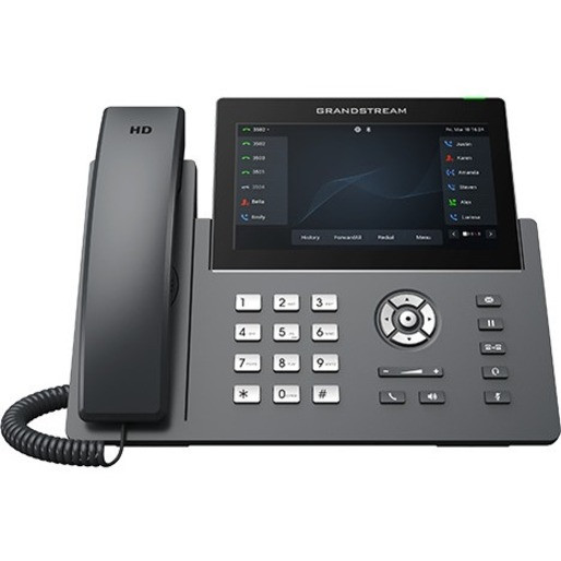 Grandstream GRP2670 IP Phone - Corded - Bluetooth, Wi-Fi - Wall Mountable, Desktop - 12 x Total Line - VoIP - IEEE 802.11a/b/g/n/ac - 2 x Network (RJ-45) - PoE Ports - GRP2670
