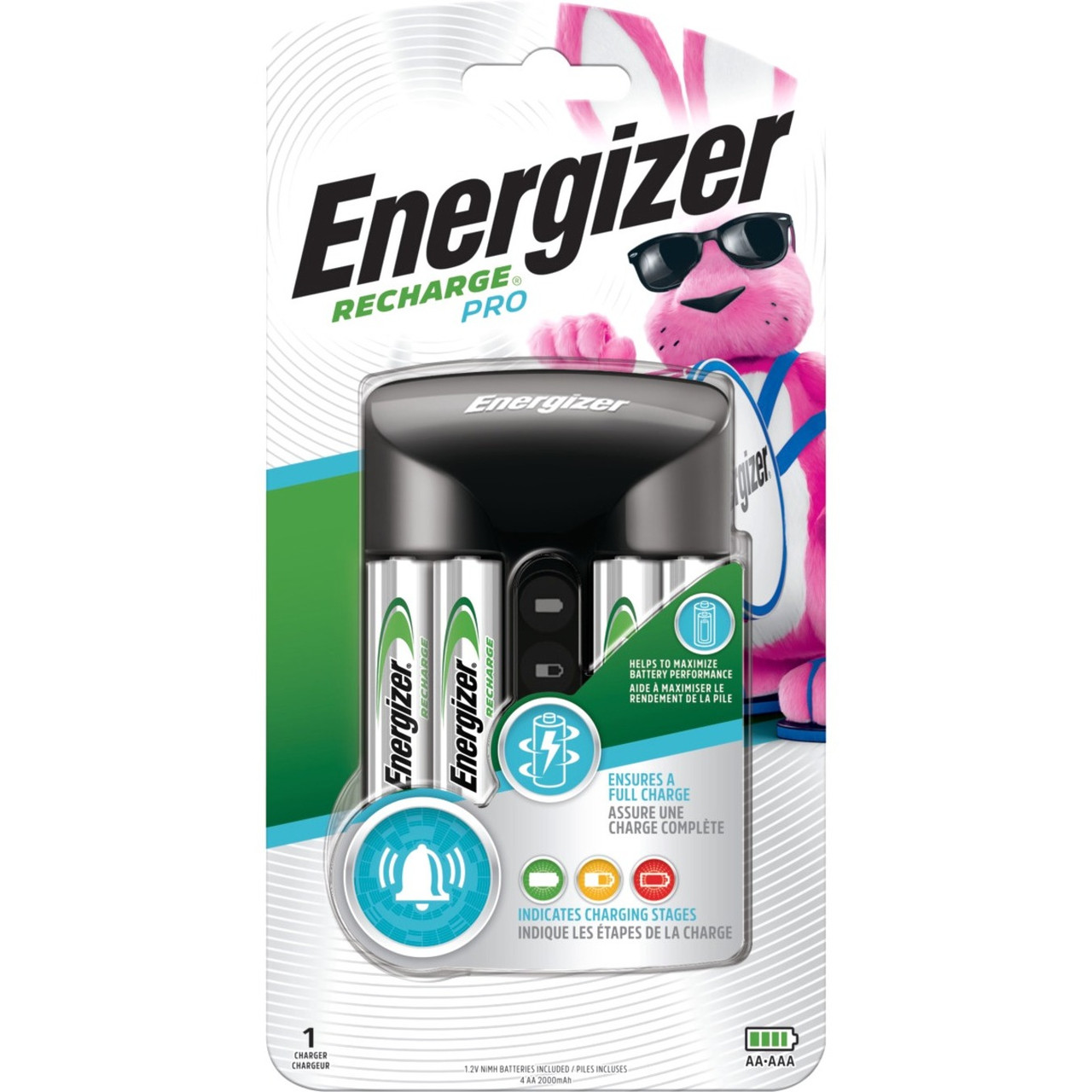 Energizer Recharge Pro Charger for NiMH Rechargeable AA and AAA Batteries - CHRPROWB4 Energizer Recharge Pro Charger for NiMH Rechargeable AA and AAA Batteries - CHRPROWB4