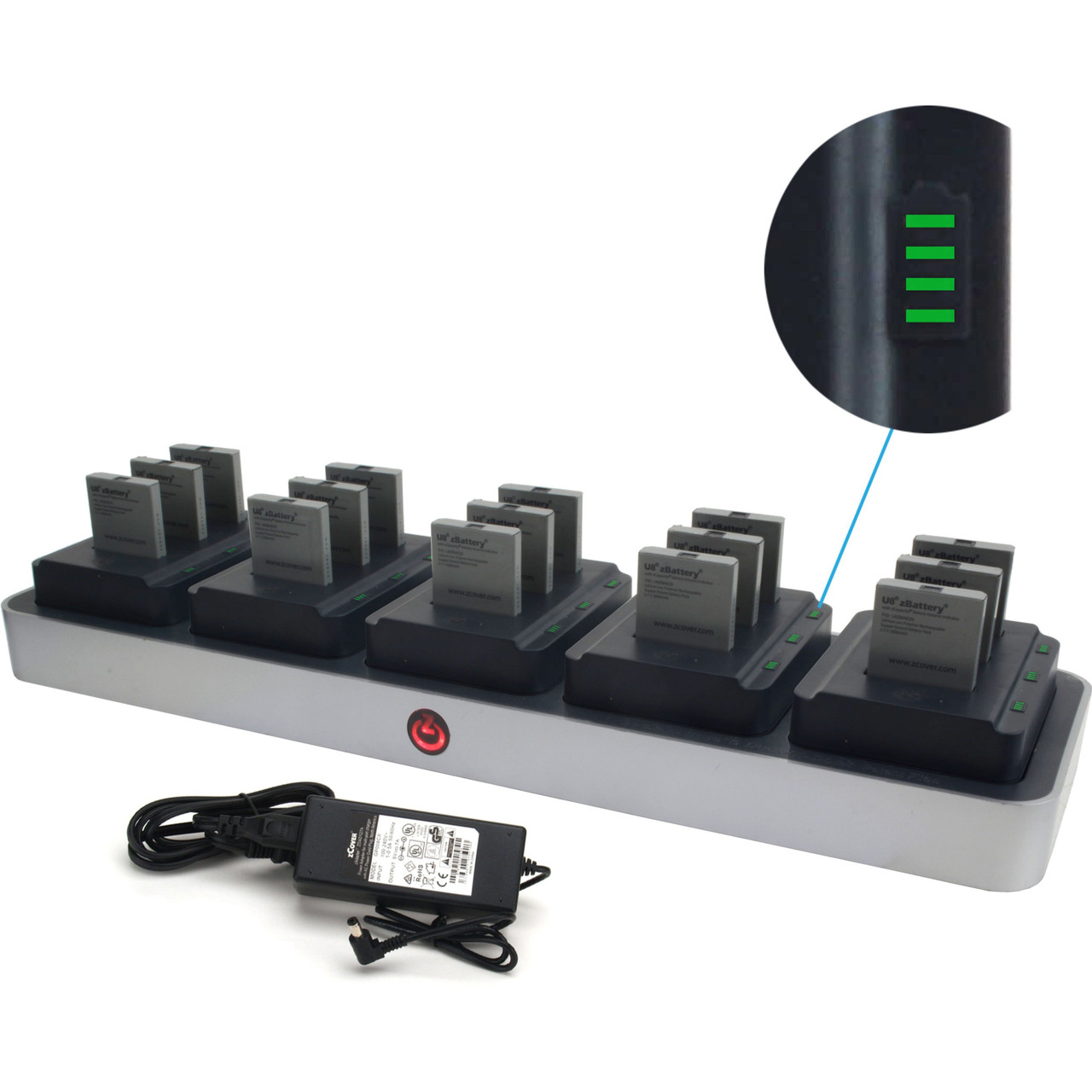 Zcover Multi-Bay Battery Charger - 15 - Proprietary Battery Size - CI92AU5BNA