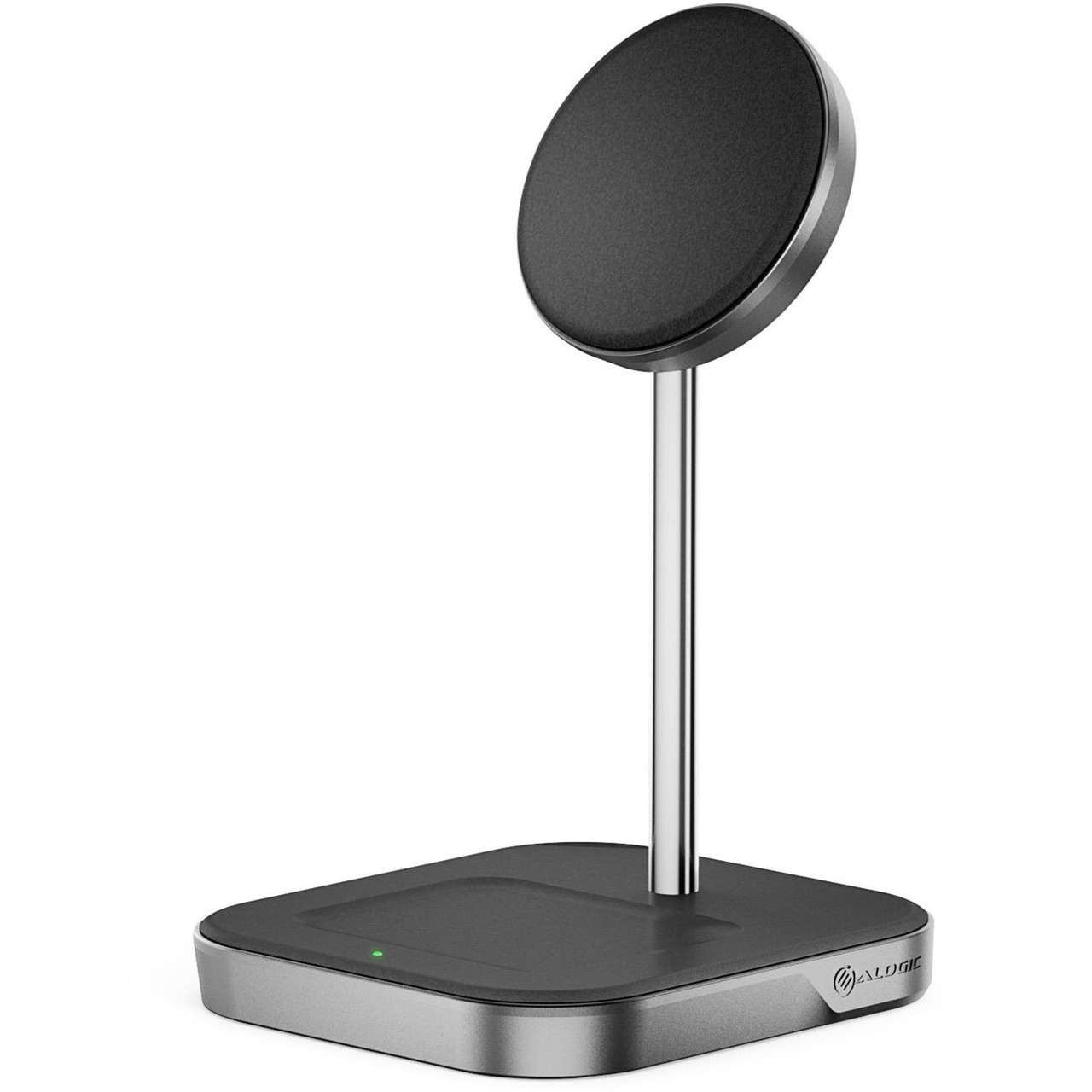 Alogic MagSpeed 2-in-1 Wireless Charging Station - 1 - Magnetic, Fast Charge Mode, Safety, LED Indicator - MSP21CS15W