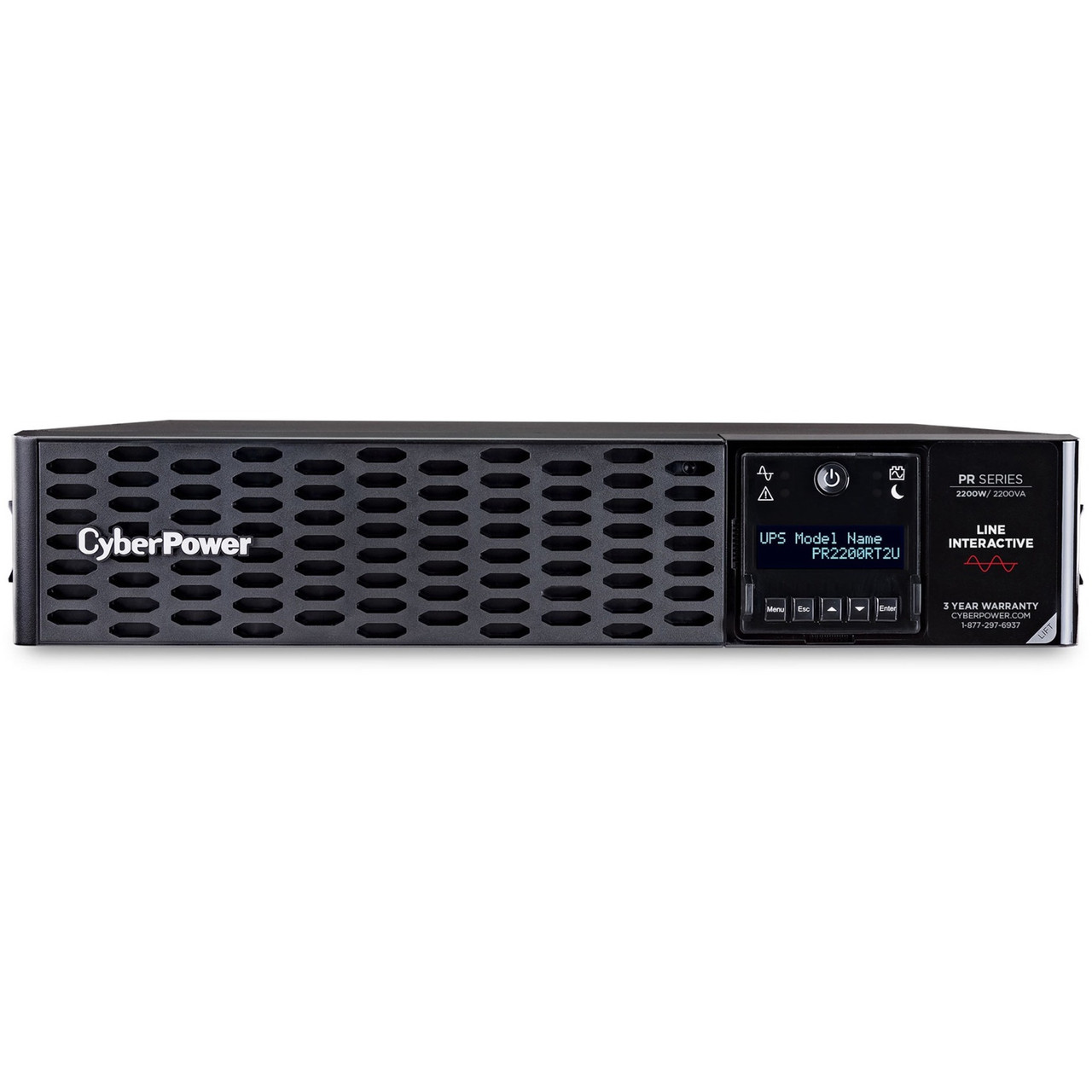 CyberPower PR2200RT2U New Smart App Sinewave UPS Systems - 2200VA/2200W, 120 VAC, NEMA L5-30P, 2U, Rack / Tower, Sine Wave, 8 Outlets, LCD, PowerPanel® Business, $400000 CEG, 3YR Warranty- PR2200RT2U