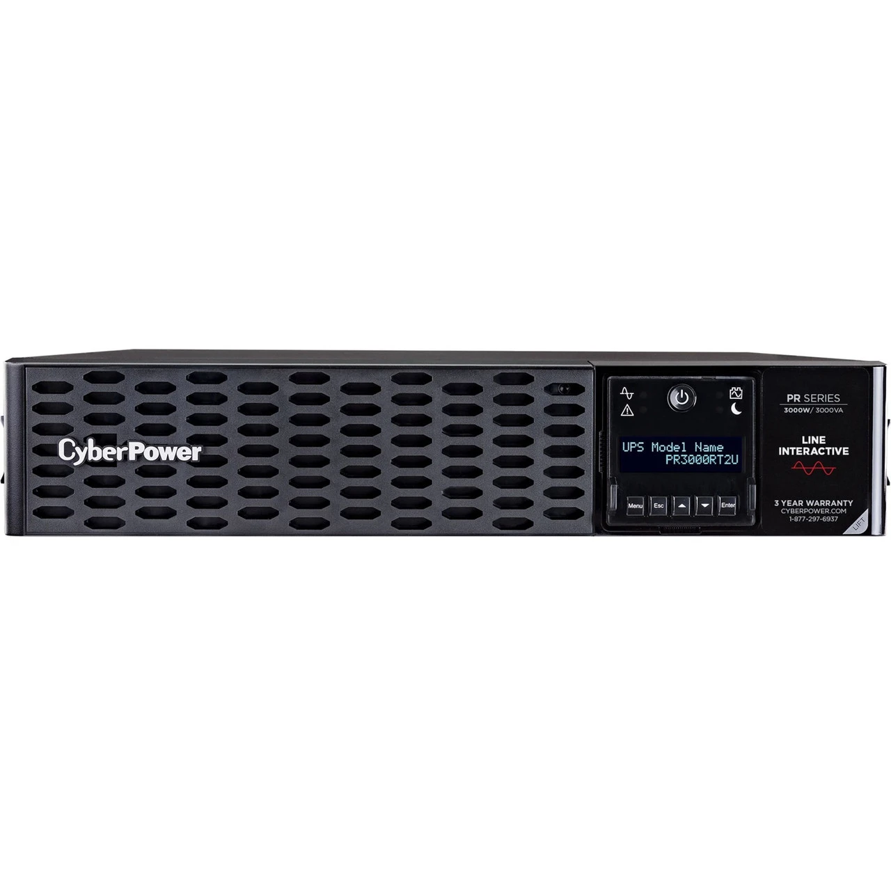 CyberPower PR3000RT2U New Smart App Sinewave UPS Systems - 3000VA/3000W, 120 VAC, NEMA L5-30P, 2U, Rack - PR3000RT2U