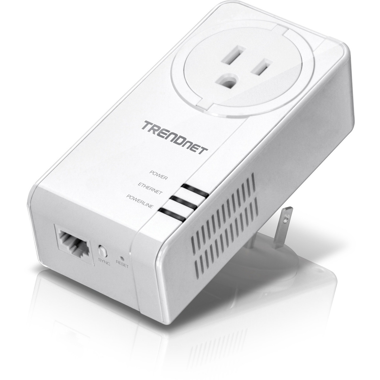 Trendnet Powerline 1300 AV2 Adapter with Built-in Outlet; Gigabit Port; IEEE 1905.1 & IEEE 1901; Range Up to 300m (984 ft.); TPL-423E - TPL-423E
