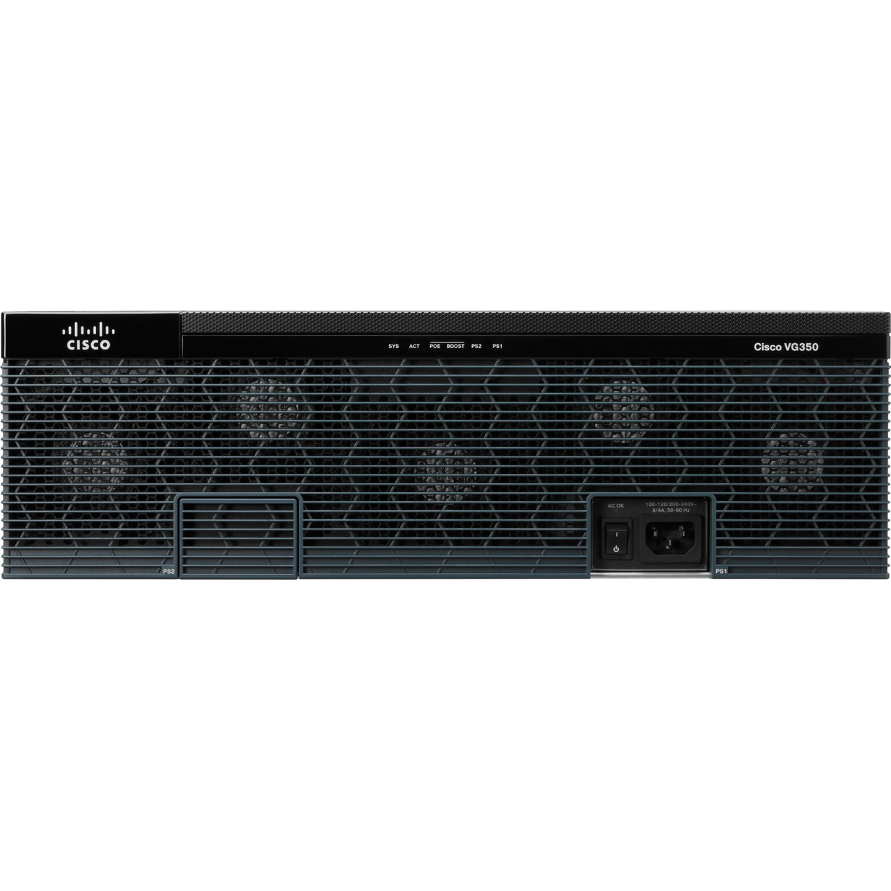 Cisco VG350 High Density Voice over IP Analog Gateway - Refurbished - 2 x RJ-45 - USB - Management Port - Gigabit Ethernet - 4 x Expansion Slots - 3U High - Rack-mountable - VG350/K9-RF