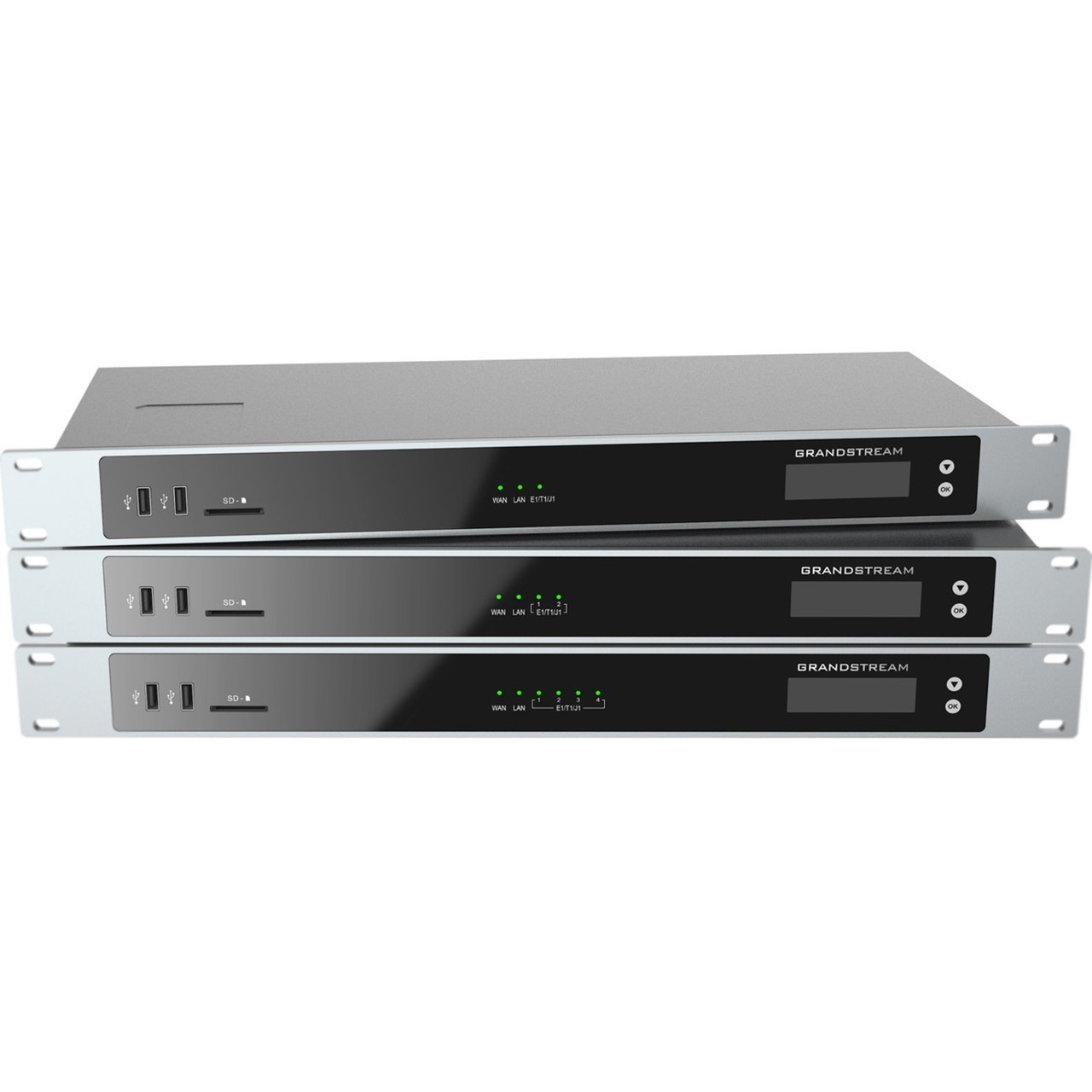 Grandstream GXW4504 VoIP Gateway - 2 x RJ-45 - USB - Gigabit Ethernet - E-carrier, T-carrier, ISDNSIM Card Supported - Rack-mountable, Desktop - GXW4504 Grandstream GXW4504 VoIP Gateway - 2 x RJ-45 - USB - Gigabit Ethernet - E-carrier, T-carrier, ISDNSIM Card Supported - Rack-mountable, Desktop - GXW4504
