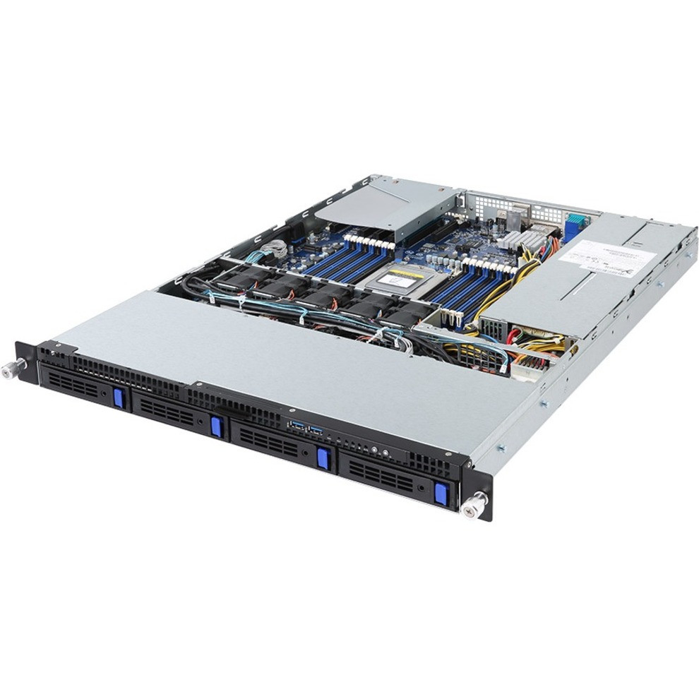 Gigabyte R151-Z30 Barebone System - 1U Rack-mountable - Socket SP3 - 1 x Processor Support - AMD Chip - 64 GB DDR4 SDRAM DDR4-2666/PC4-21300 Maximum RAM Support - 16 Total Memory Slots - Serial ATA/600 RAID Supported - R151-Z30