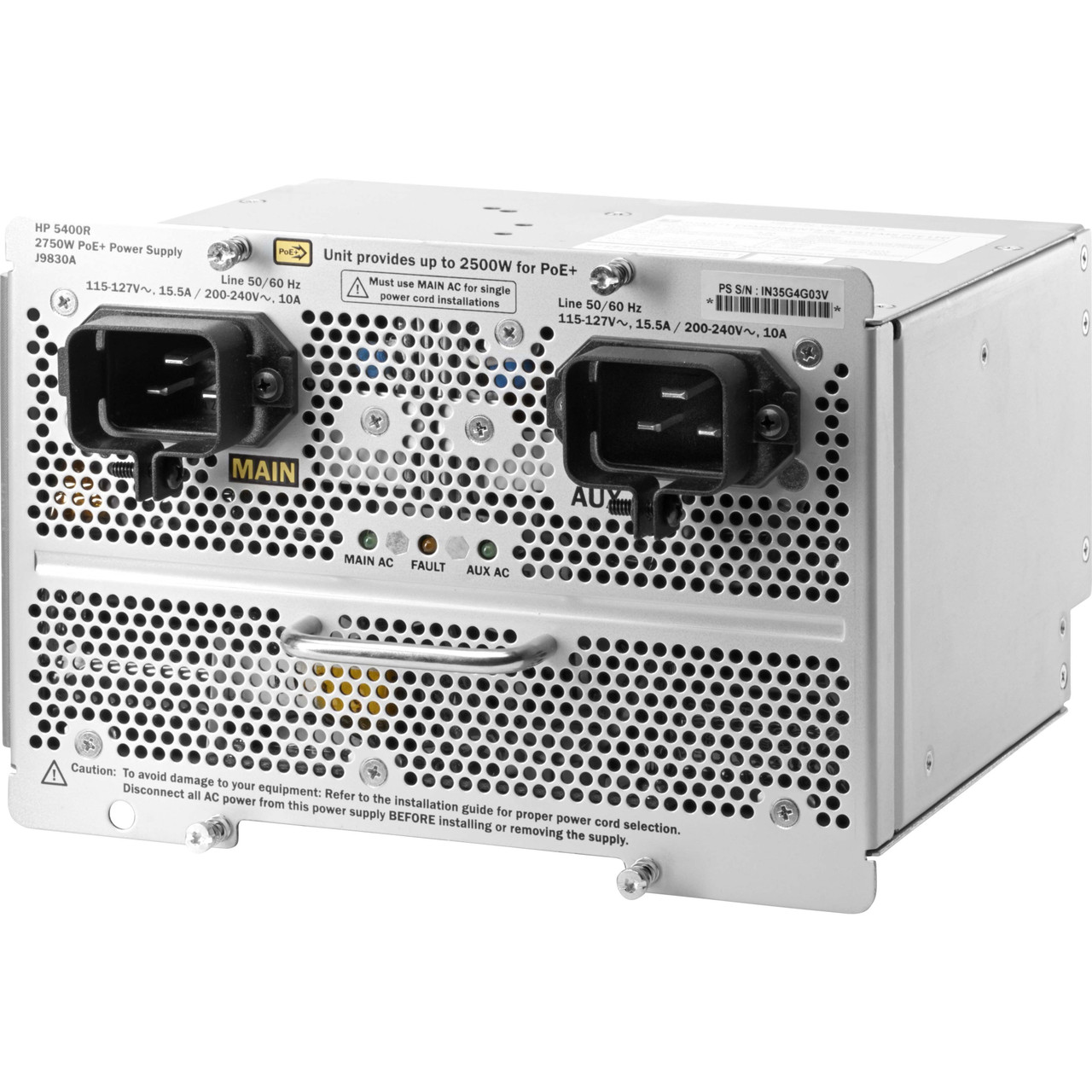 HPE 5400R 700W PoE+ zl2 Power Supply - 120 V AC, 230 V AC - J9828A#ABB