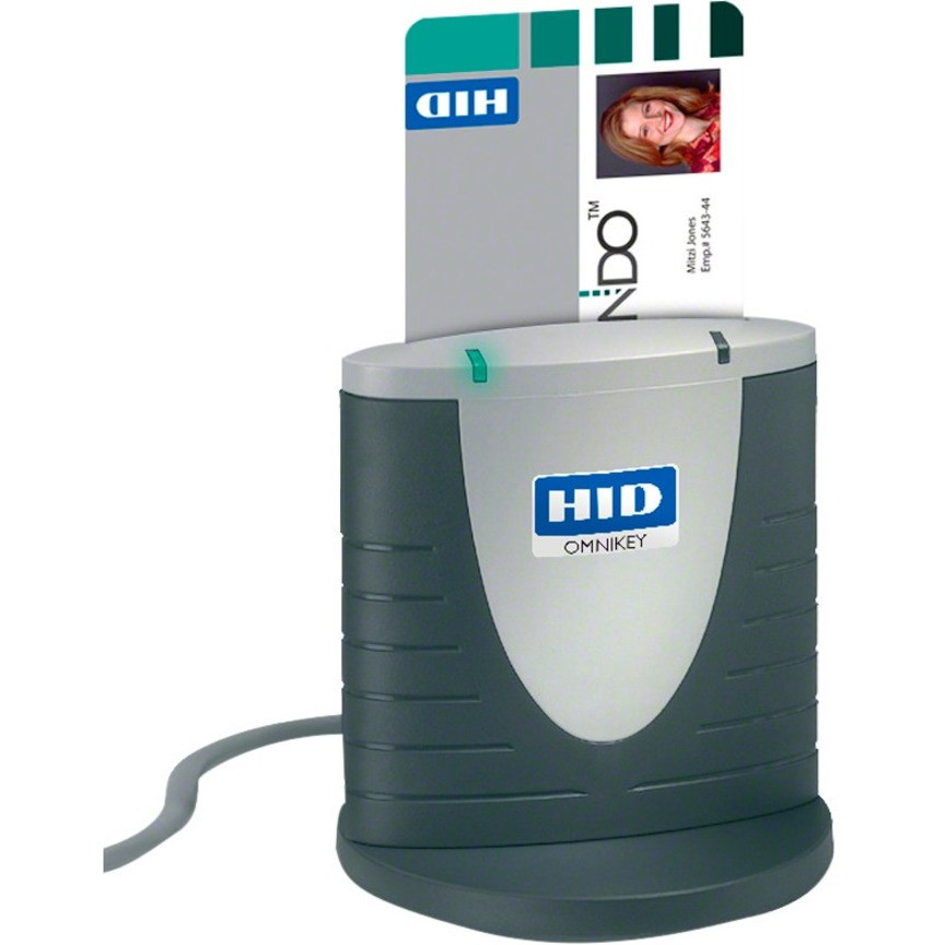 HID OMNIKEY 3121 USB Card Reader - Contact - Cable - USB 2.0 - Two-tone Gray - TAA Compliant EMV CCID - R31210349-1