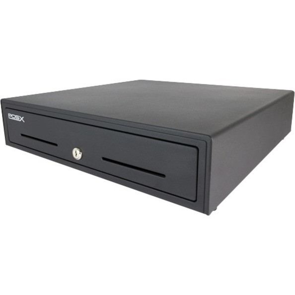Pos-X Ion Cash Drawer - 4 Bill - 5 Coin - 2 Media Slot - 3 Lock Position - USB, - Acrylonitrile Butadiene Styrene (ABS) - Black - 16.1" Height x 16.5" Width x 3.9" Depth - 971GF010003022