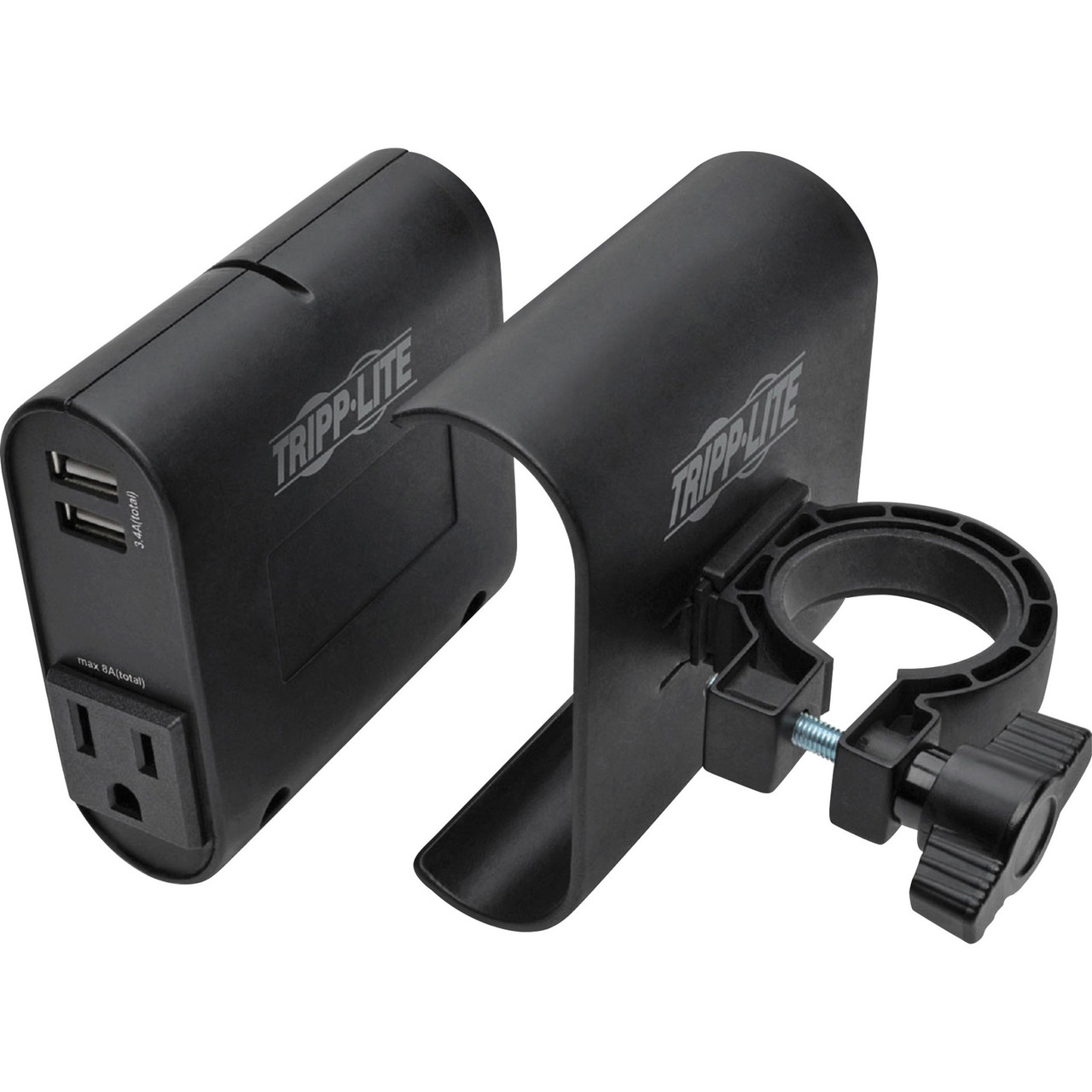Eaton Tripp Lite AC/USB Charging Clip for Display Mounts w/ 2 USB Ports & 2 5-15R - 4 x Power Receptacles - 120 V AC / 8 A Pole Mountable - DMACUSB