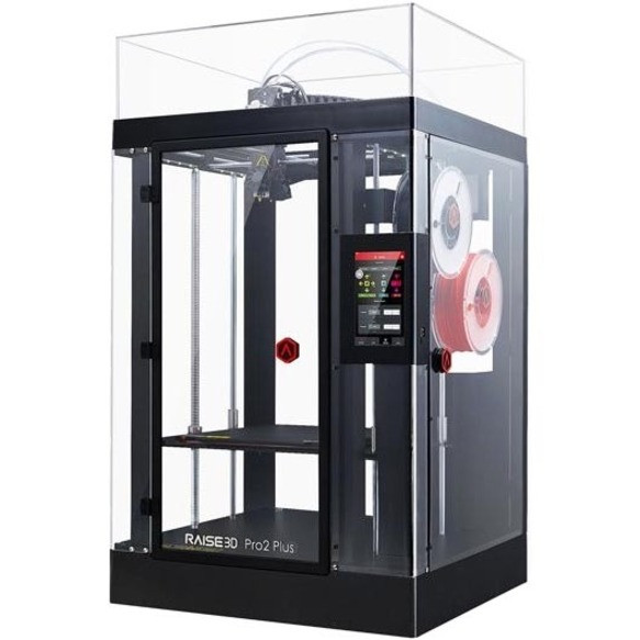 Raise3d Pro2 Plus 3D Printer - 12" x 12" x 23.80" Build Size - Fused Filament Fabrication - Double Jet - 0.4 mil Layer - 68.9 mil Filament - Acrylonitrile Butadiene Styrene (ABS) - 1.01.017.001
