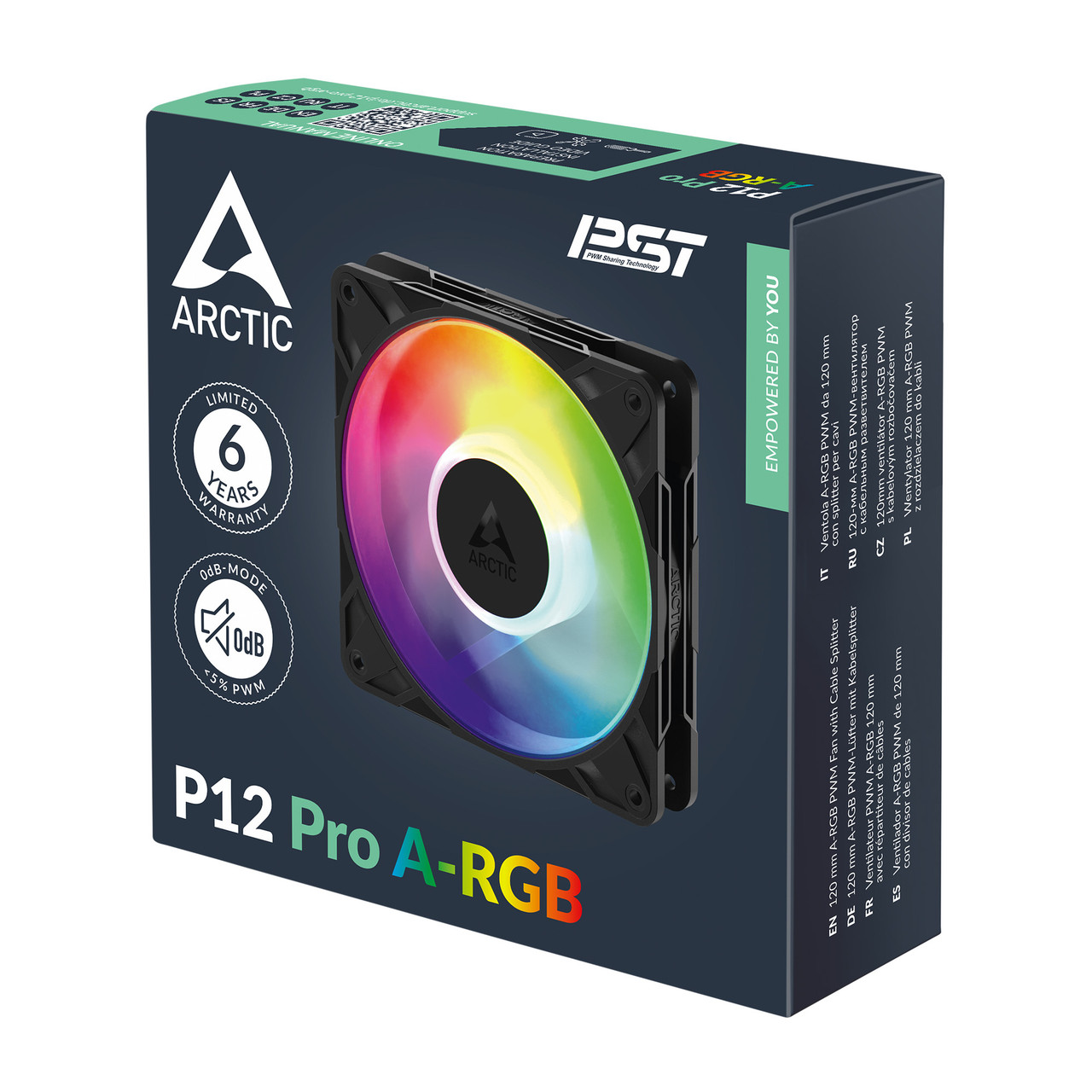 Arctic P12 Pro A-RGB – 3 Pack 120 mm A-RGB PWM Fan with Cable Splitter - ACFAN00310A