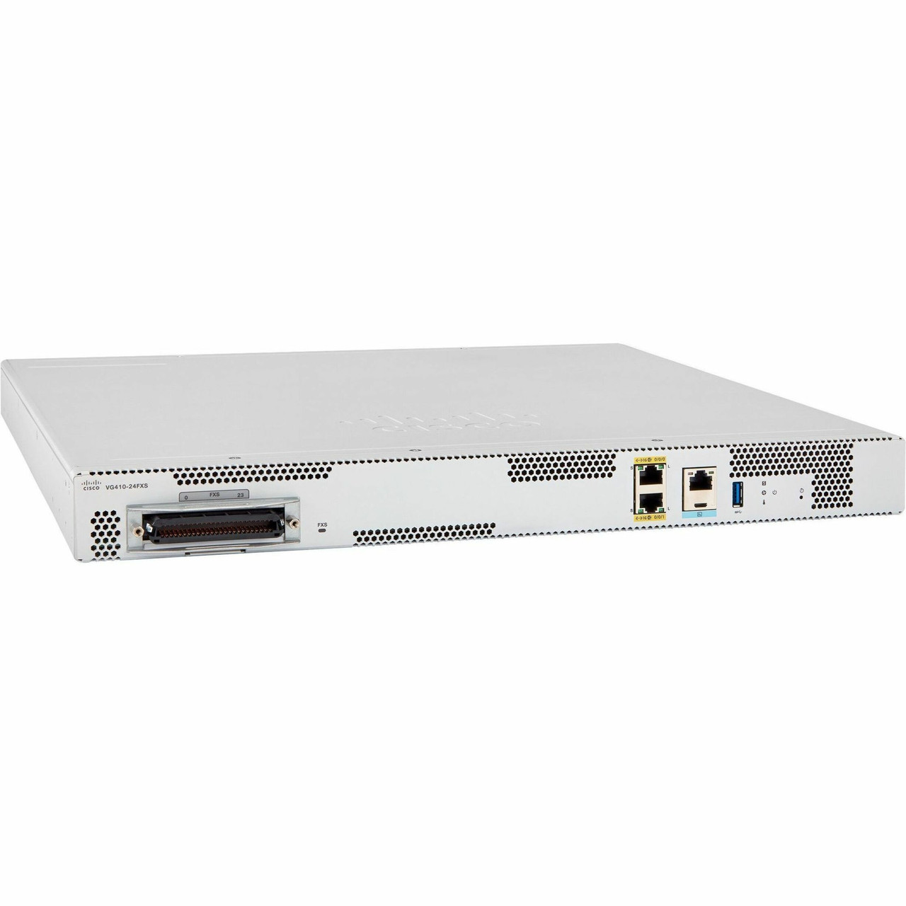 Cisco Refurbished  VG410 VoIP Gateway - 2 x RJ-45 - 24 x FXS - USB - Gigabit Ethernet - 1U High - Rack-mountable - VG410-24FXS-RF