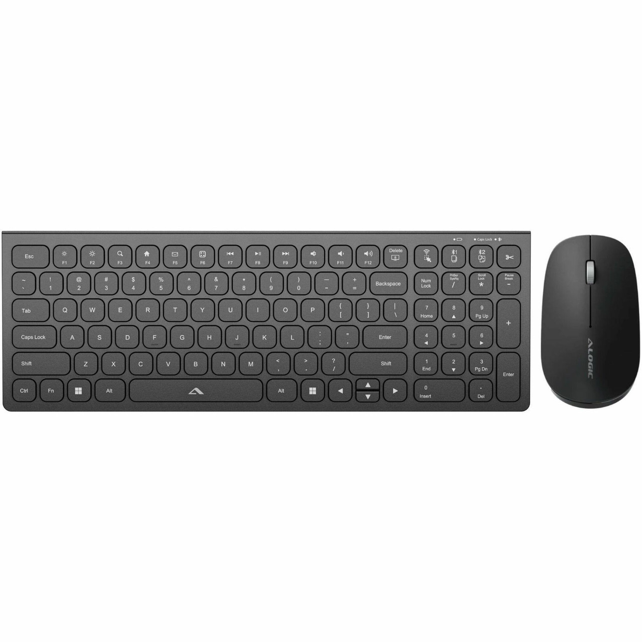 Alogic Echelon USB-C Compact Rechargeable Wireless Mouse and Keyboard Combo for Windows - ASKBT2WCWH