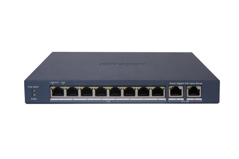 Hikvision 8 Port Gigabit Smart POE Switch - DS-3E1510P-EI/M-8P2F