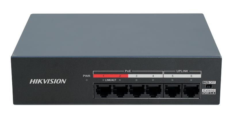 Hikvision 4 Port Fast Ethernet Unmanaged POE Switch - DS-XS06-P