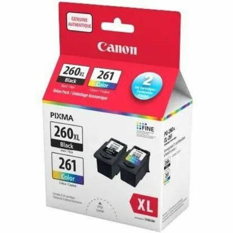 Canon PG-260XL / CL-261 Original Inkjet Ink Cartridge - Value Pack - Color, Black Pack - 3706C008