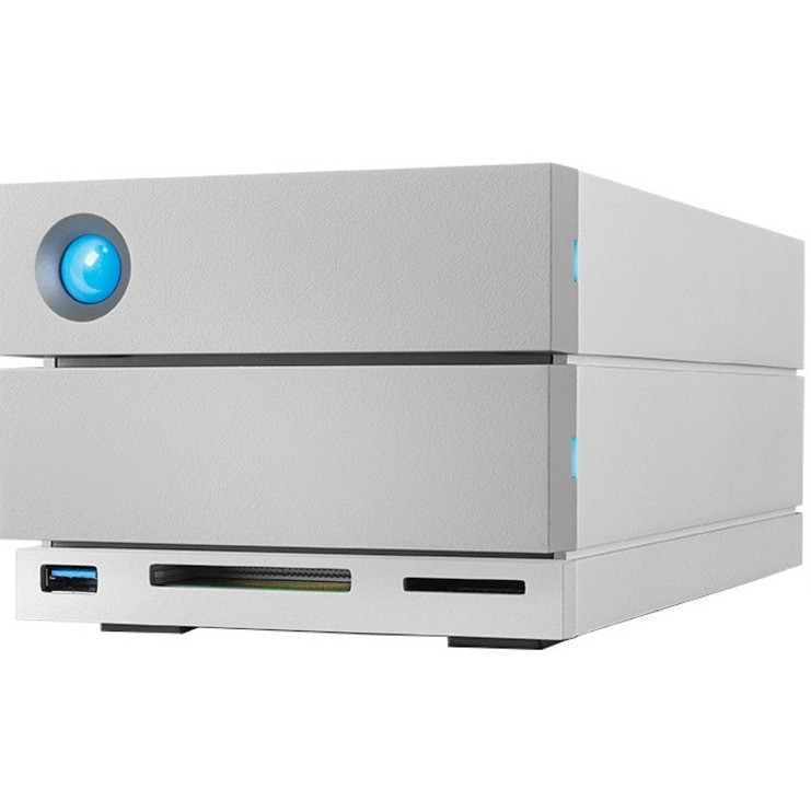 LaCie 2big Dock Thunderbolt 3 - 2 x HDD Supported - 2 x HDD Installed - 8 TB Installed HDD Capacity - Serial ATA/600 Controller - RAID Supported 0, 1, JBOD - 2 x Total Bays - 24 x 3.5" Bay - 2 USB Port(s) - 2 USB 3.0 Port(s) - Desktop 3.5E 1MB