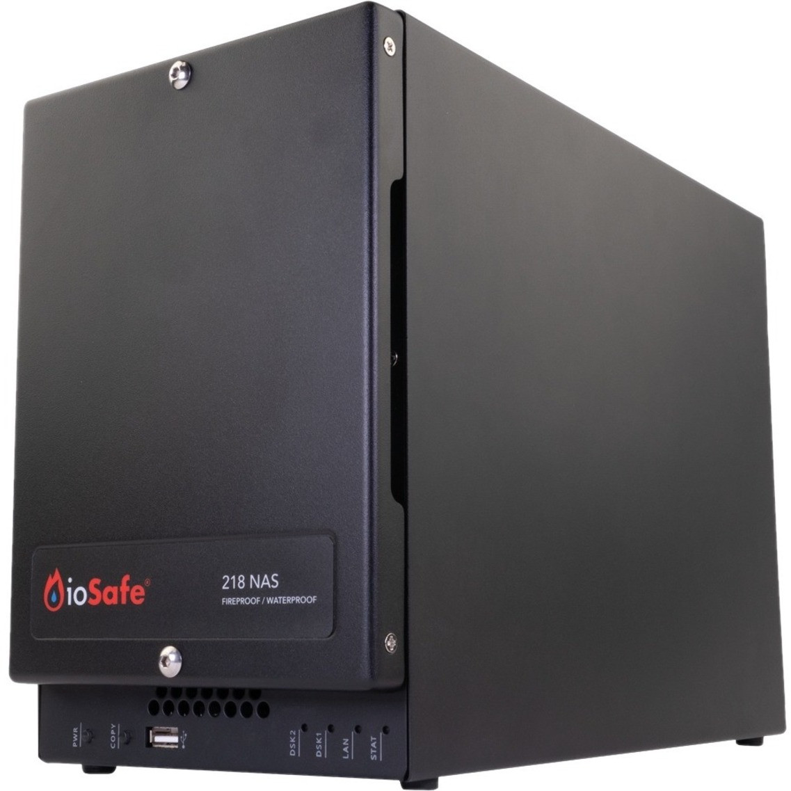 ioSafe 218 NAS Storage System - Realtek RTD1296 Quad-core (4 Core) 1.40 GHz - 2 x HDD Supported - 24 TB Supported HDD Capacity - 2 x HDD Installed - 20 TB Installed HDD Capacity - 2 GB RAM DDR4 SDRAM - 218-20TB1YR