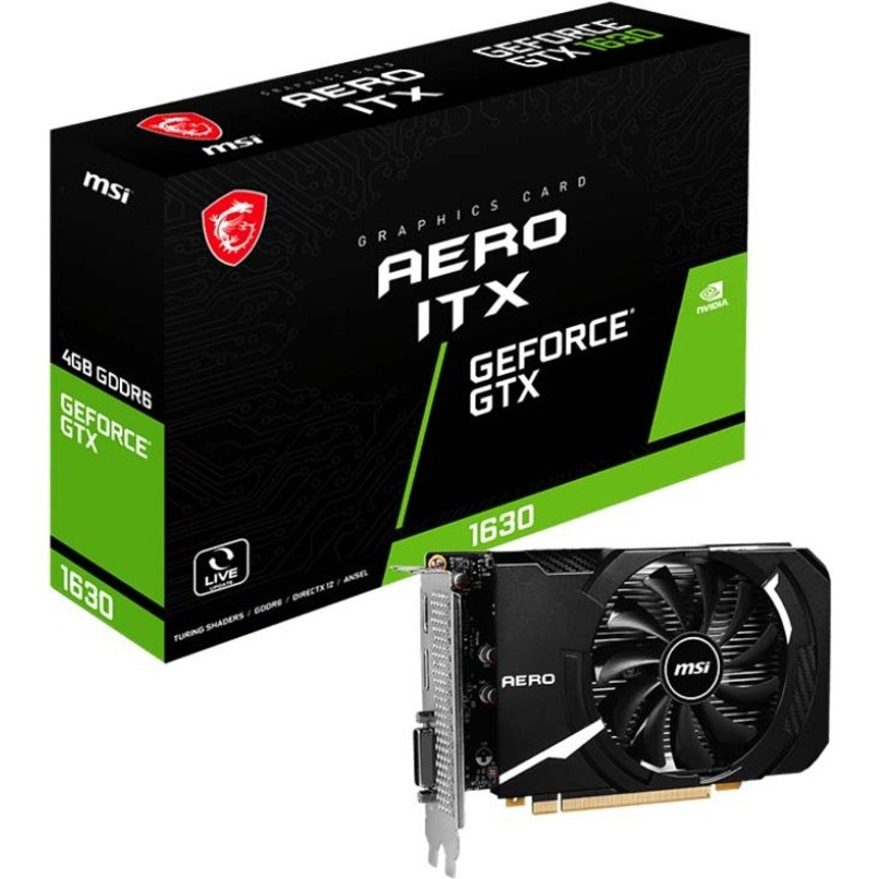 MSI Nvidia Geforce Gtx 1630 Graphic Card - 4 Gb Gddr6 - 1.79 Ghz Boost Clock - 64 Bit Bus Width - Pci Express 3.0 X16 - Displayport - Hdmi - Dvi - G1630Ai4C