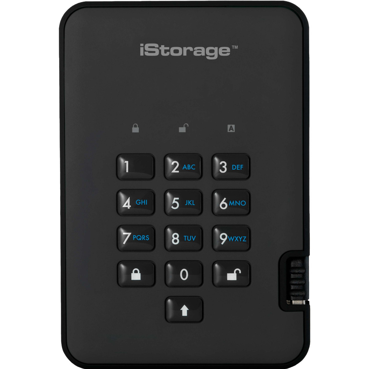 iStorage diskAshur2 2 TB Portable Rugged Hard Drive - 2.5" External - Phantom Black - TAA Compliant - IS-DA2-256-2000-B