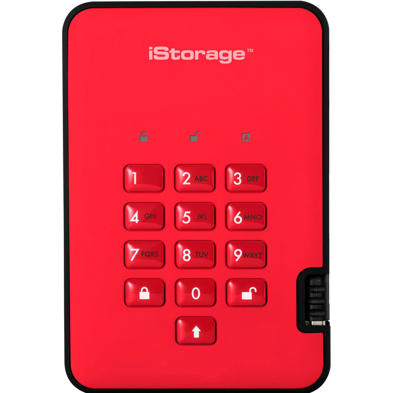 iStorage diskAshur2 8 TB Portable Rugged Solid State Drive - 2.5" External - Red - TAA Compliant - IS-DA2-256-SSD-8000-R