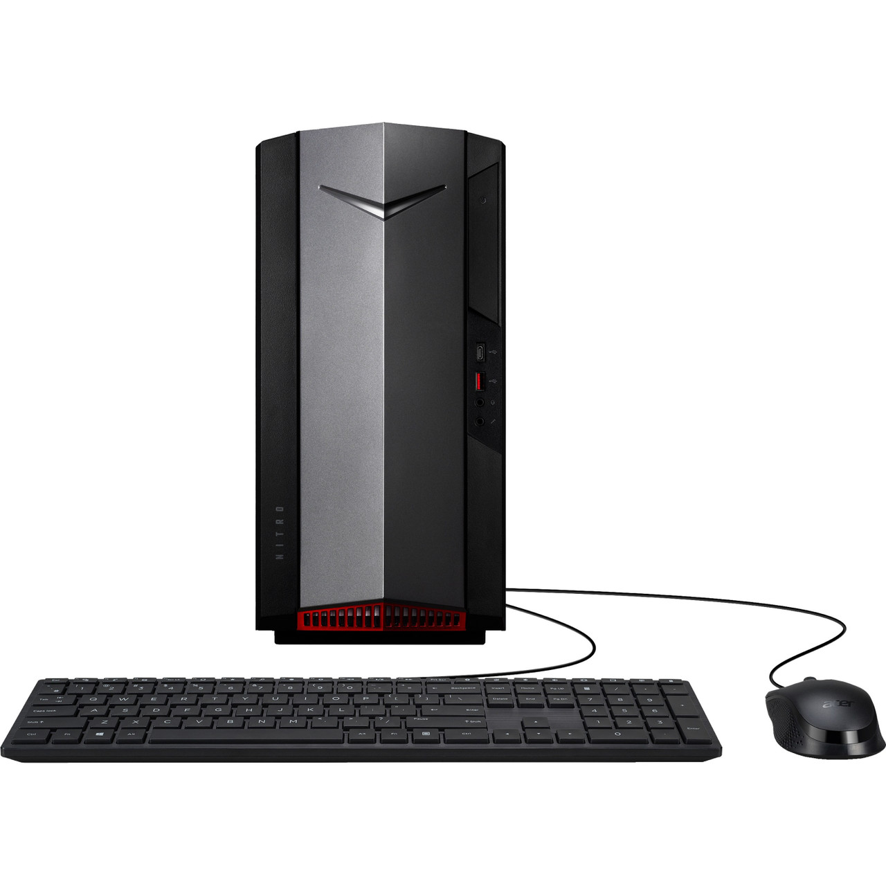 Acer Nitro N50-640 Gaming Desktop Computer - Intel Core i5 12th Gen i5-12400F Hexa-core (6 Core) 2.50 GHz - 8 GB RAM DDR4 SDRAM - 1 TB HDD - 256 GB PCI Express SSD - DG.E2VAA.001
