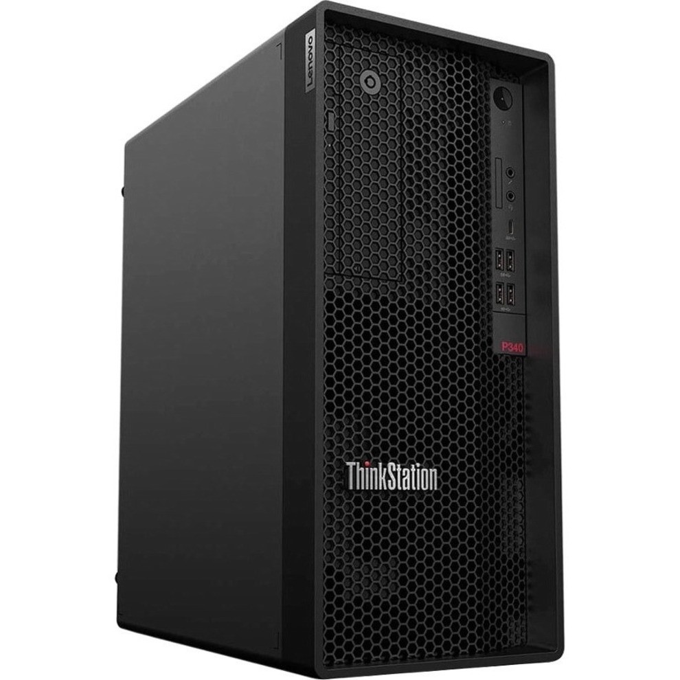 Lenovo ThinkStation P340 30DH00J8CA Workstation - 1 x Intel Core i7 Octa-core (8 Core) i7-10700 10th Gen 2.90 GHz - 16 GB DDR4 SDRAM RAM - 512 GB SSD - Tower - Raven Black - 30DH00J8CA
