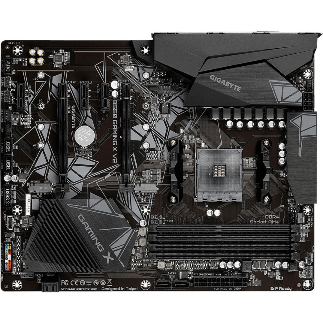 Gigabyte Ultra Durable B550 GAMING X V2 Desktop Motherboard - AMD B550 Chipset - Socket AM4 - ATX - Ryzen 3, Ryzen 5, Ryzen 7, Ryzen 9, Ryzen 3 PRO, Ryzen 5 Pro, Ryzen 7 PRO, Ryzen 9 PRO Processor Supported - B550 GAMING X V2