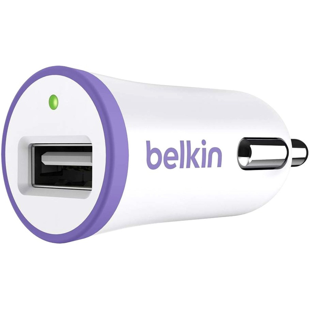 Belkin SINGLE MICRO CAR CHARGER,IPAD,5Volt,2.4A,PURPLE - F8J054BTPUR