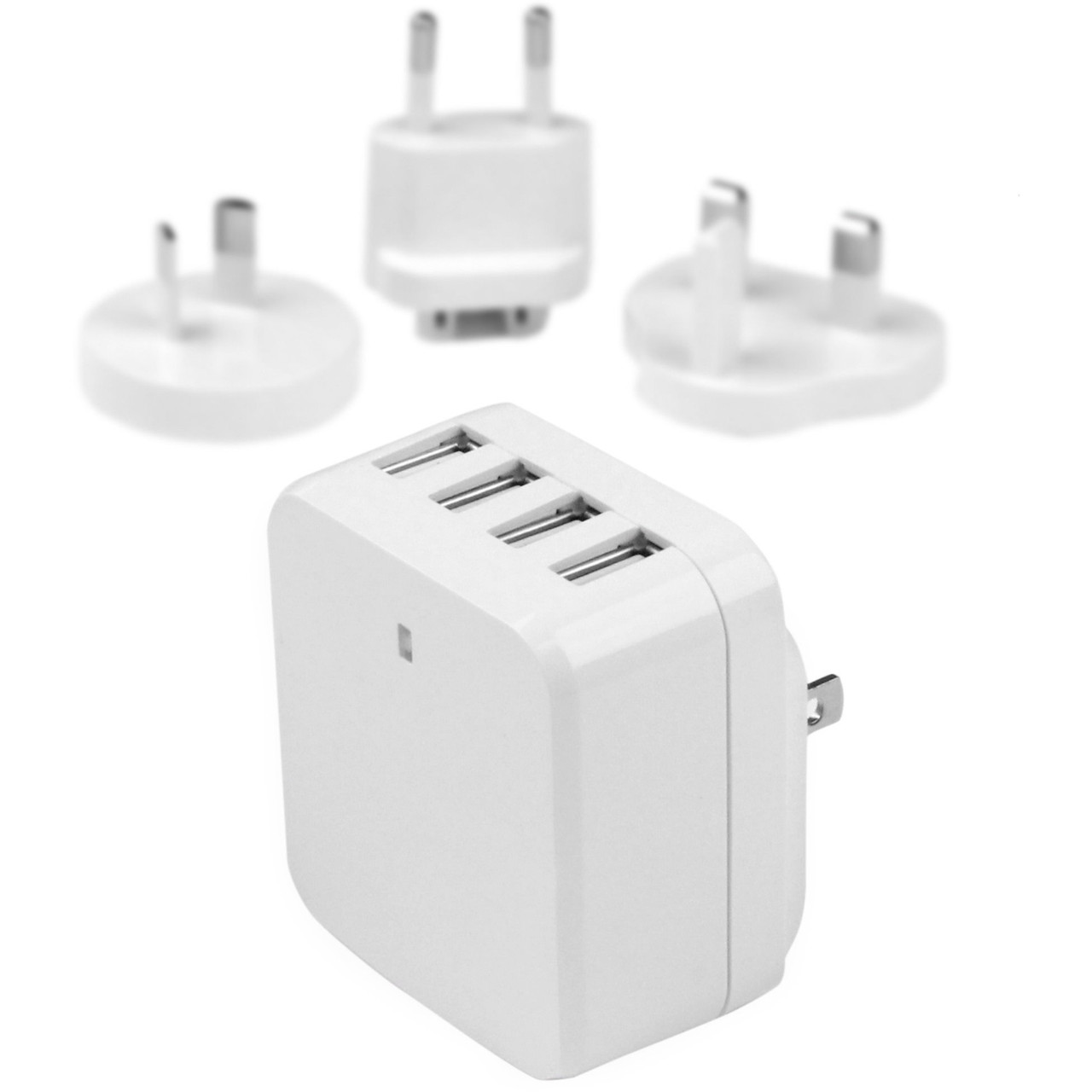 Startech Travel USB Wall Charger - 4 Port - White - Universal Travel Adapter - International Power Adapter - USB Charger- USB4PACWH