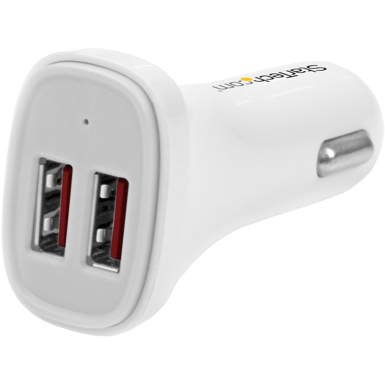 Startech Dual Port USB Car Charger - White - High Power 24W/4.8A - 2 port USB Car Charger - Charge two tablets at once - USB2PCARWHS
