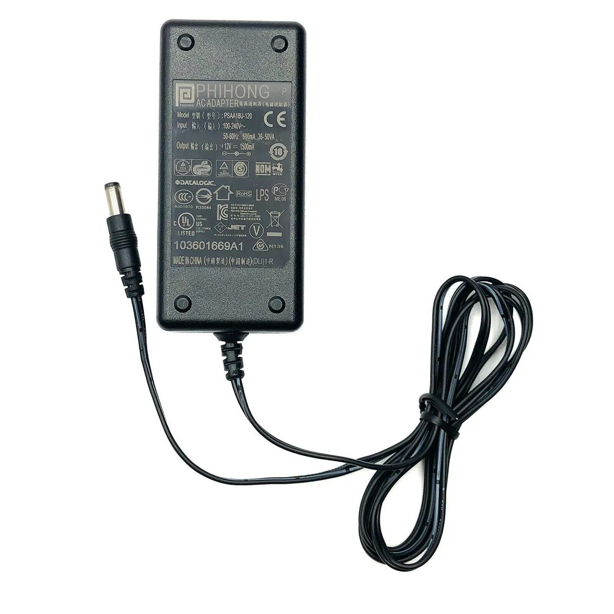Datalogic AC Adapter - 120 V AC, 230 V AC Input - 24 V DC Output - 94ACC0161 Datalogic AC Adapter - 120 V AC, 230 V AC Input - 24 V DC Output - 94ACC0161