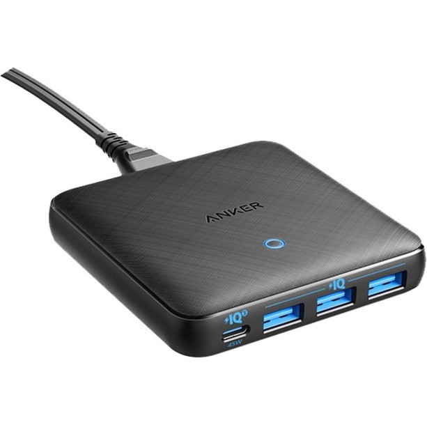 Anker PowerPort Atom III Slim (Four Ports) Wall Charger A2045 - Anker 65W 4 Port PIQ 3.0 & GaN Fast Charger Adapter - A2045111