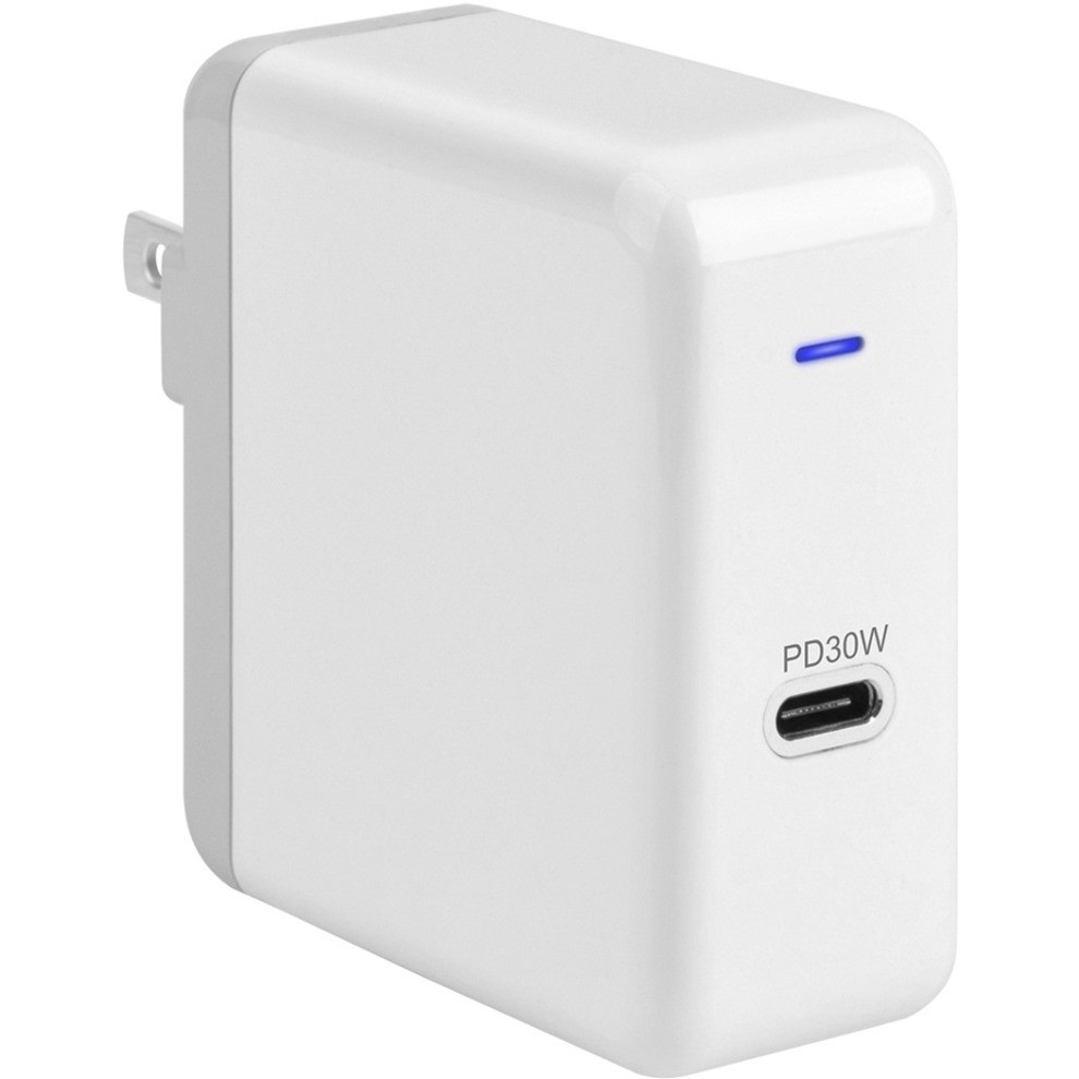 4XEM USB-C 30W Wall Charger - 1 Pack - 30 W - 120 V AC, 230 V AC Input - 5 V DC/3 A, 9 V DC, 12 V DC Output - 4XUSBCPOWER30W