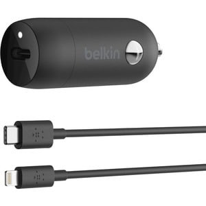 Belkin BOOST UP Charge 20-Watt USB-C PD Car Charger with Lightning to USB-C Cable - Black - CCA003BT04BK Belkin BOOST UP Charge 20-Watt USB-C PD Car Charger with Lightning to USB-C Cable - Black - CCA003BT04BK