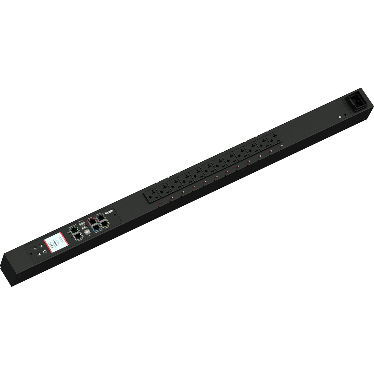 Raritan PX3-5219-N1 12-Outlet PDU - Monitored - NEMA L5-20P (2P3W) - 12 x NEMA 5-20R - 120 V AC - Network (RJ-45) - 0U - Vertical - Rack-mountable PX3-5219-N1