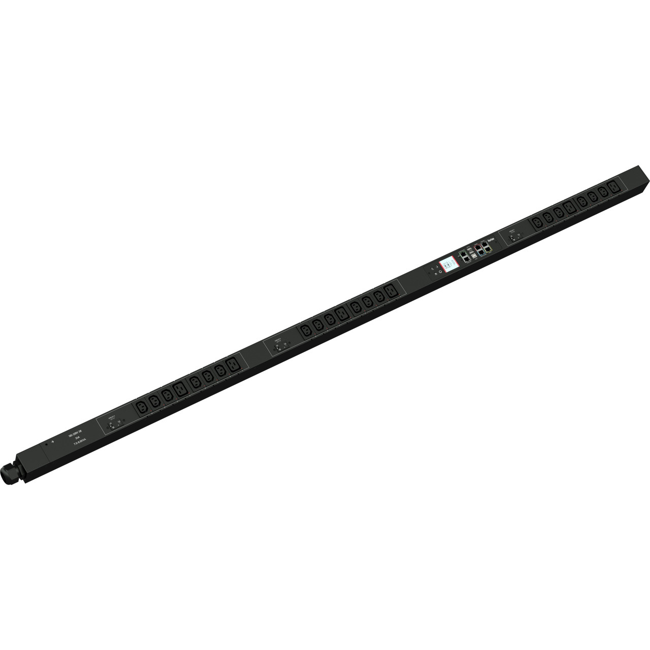 Raritan PX3-5525V-C5 24-Outlet PDU - Monitored - NEMA L15-30P (3P4W) - 6 x IEC 60320 C19, 18 x IEC 60320 C13 - 230 V AC - Network (RJ-45) - 0U - Vertical - Rack-mountable PX3-5525V-C5