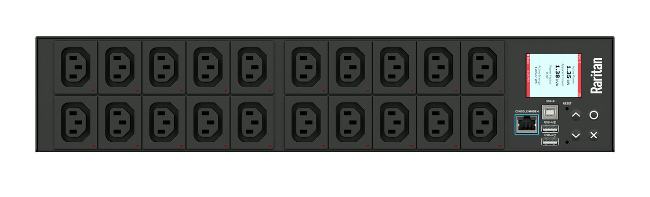 Raritan PX3-5440R 20-Outlet PDU - Network (RJ-45) - 2U - Horizontal - Rack-mountable PX3-5440R